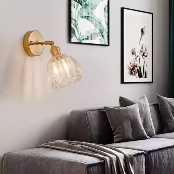 Applique Murale Design Tulipe Vintage en Verre - LumiFlora-applique murale-Olloret