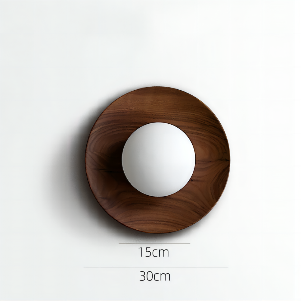 Applique Murale Design en Bois Naturel et Verre - Solara-applique murale-Olloret