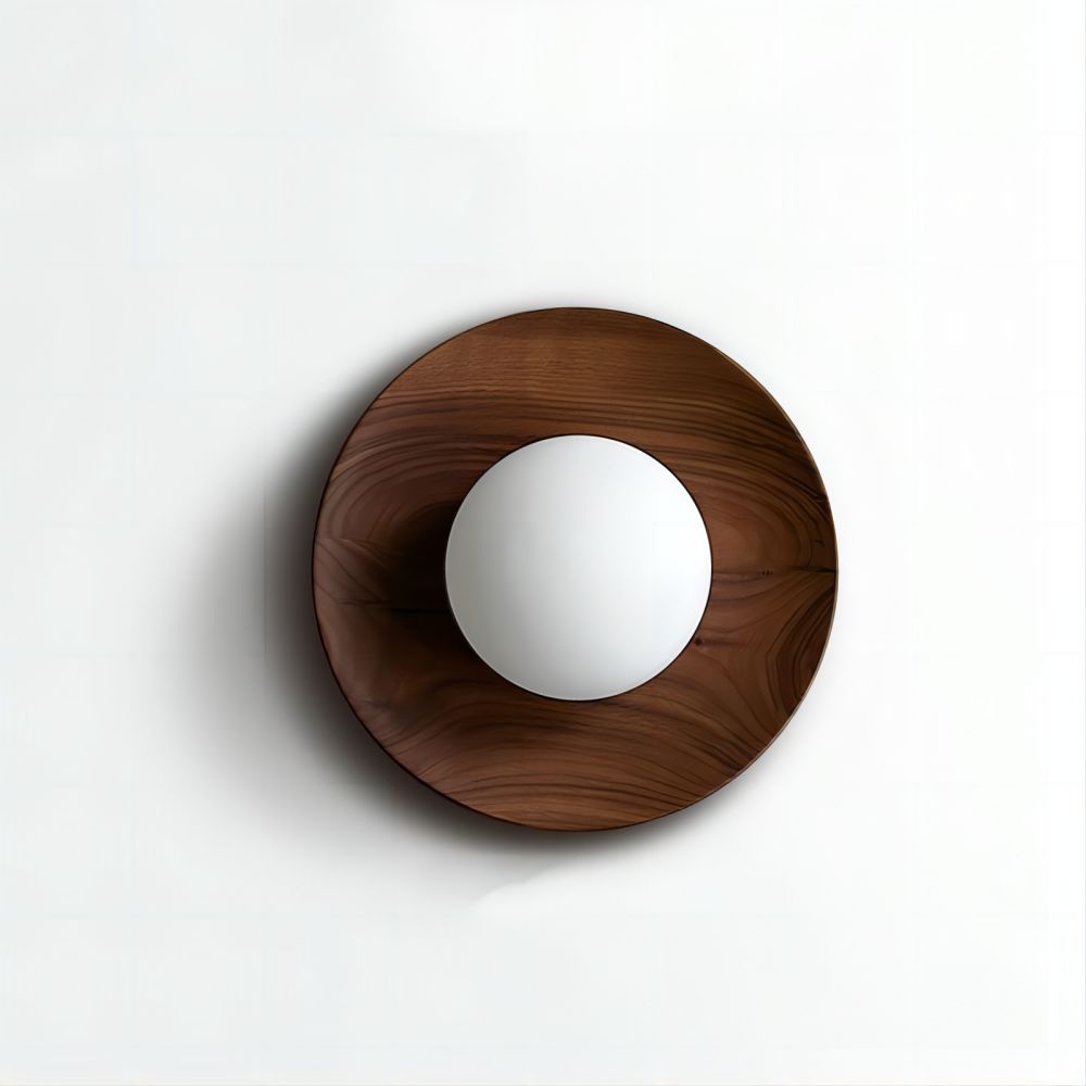 Applique Murale Design en Bois Naturel et Verre - Solara-applique murale-Olloret