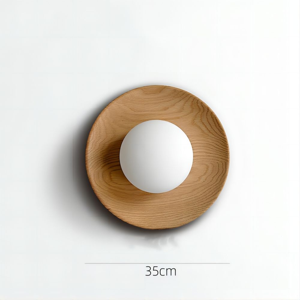Applique Murale Design en Bois Naturel et Verre - Solara-applique murale-Olloret