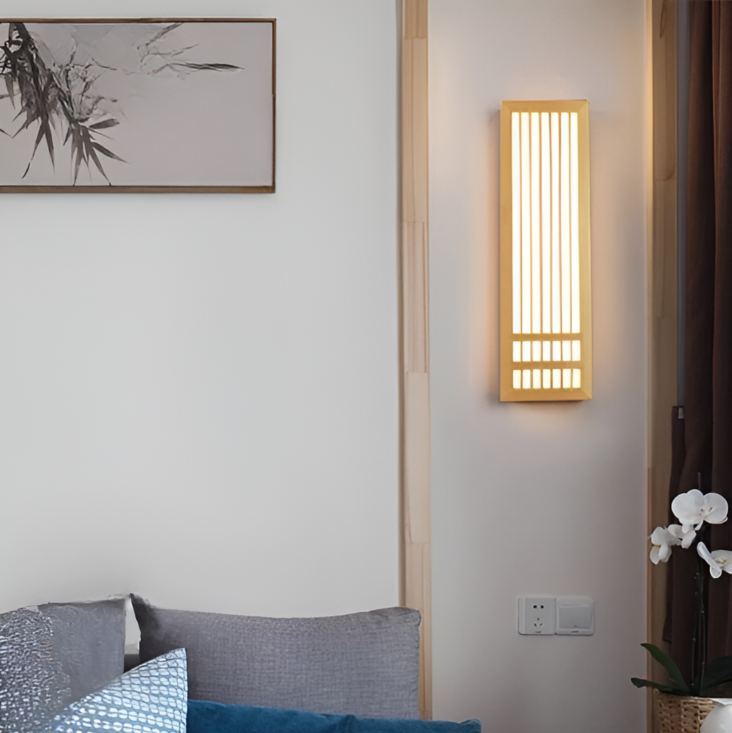 Applique Murale en Bois pour Intérieur Japonaise - ZenLight-applique murale-Olloret