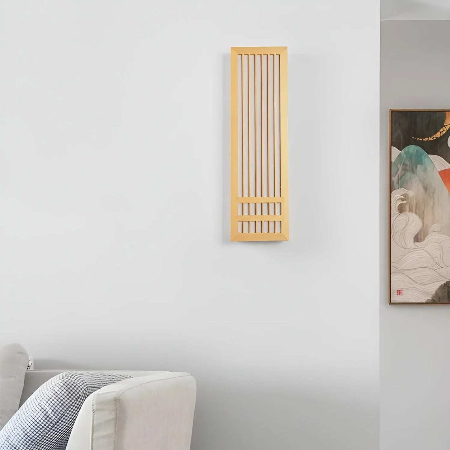 Applique Murale en Bois pour Intérieur Japonaise - ZenLight Olloret