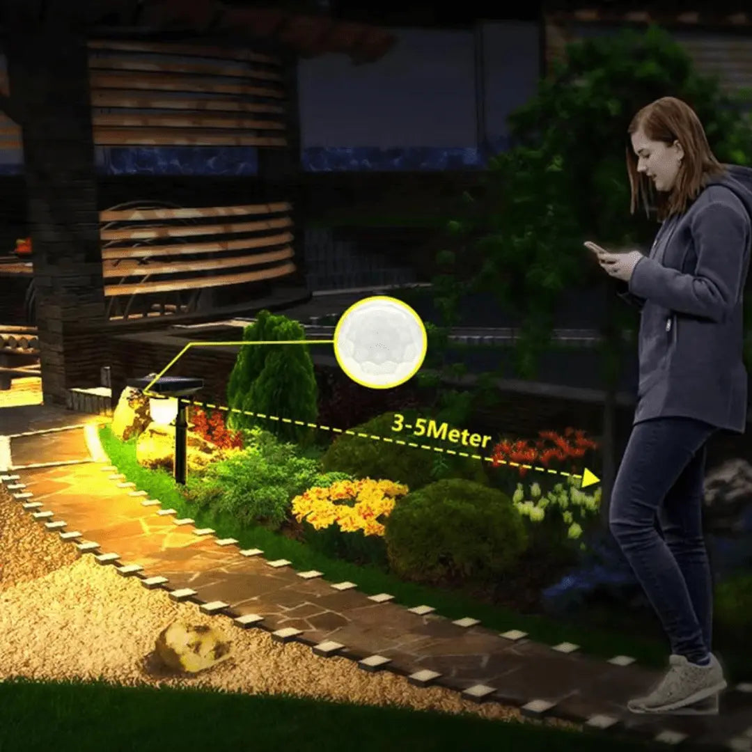 Lampe Solaire Économe Avec Détecteur de Mouvement pour Jardin – Lumivelle Olloret
