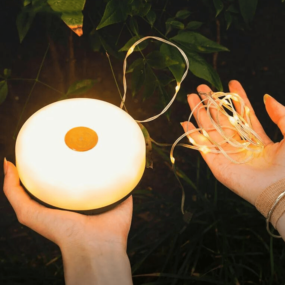Lampe de Camping Rechargeable avec Guirlande Lumineuse Intégrée – Serven-guirlande solaire-Olloret