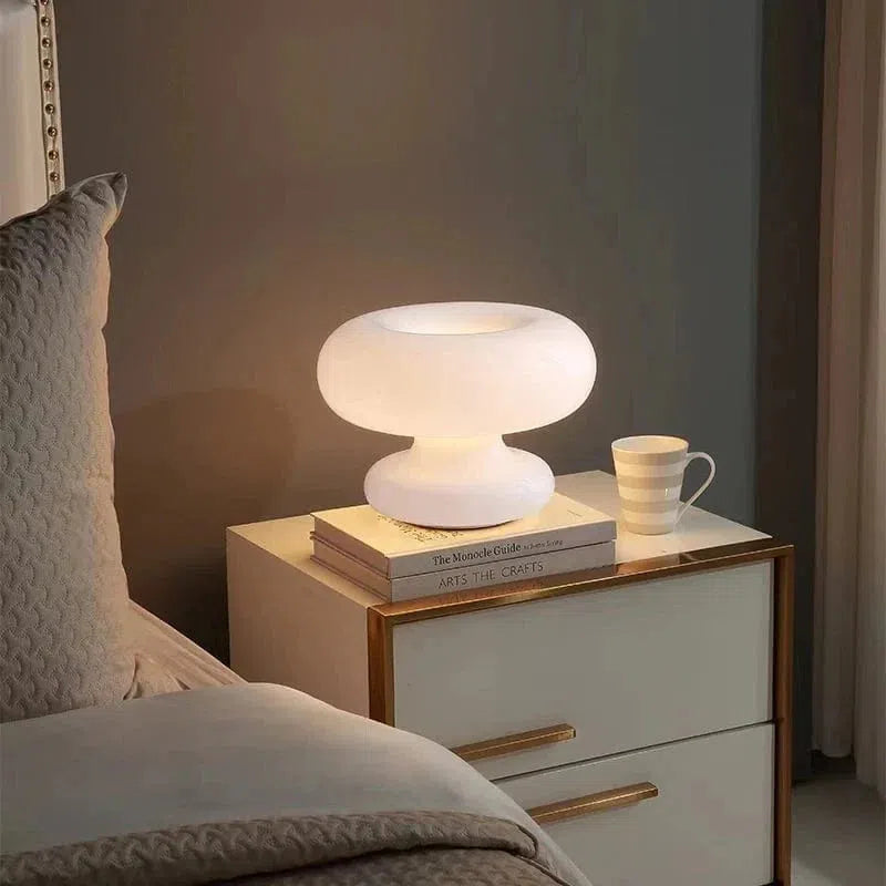 Lampe de Table en Verre Blanc Laiteux - Serenity-lampe de table-Olloret