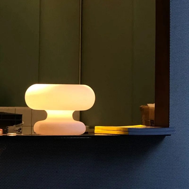 Lampe de Table en Verre Blanc Laiteux - Serenity-lampe de table-Olloret