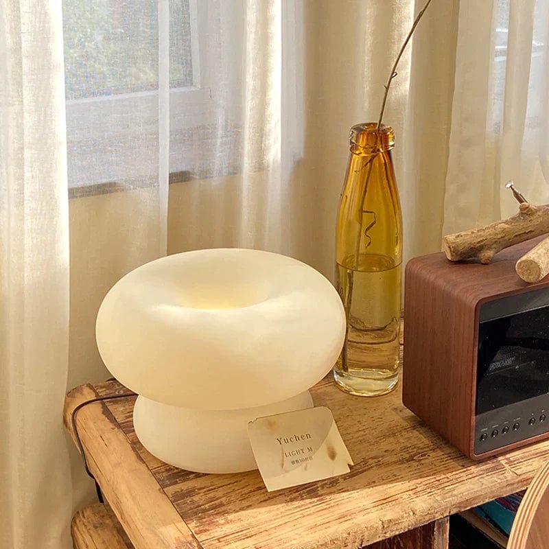 Lampe de Table en Verre Blanc Laiteux - Serenity-lampe de table-Olloret
