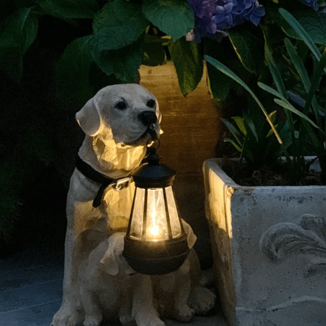 Lanterne Solaire Décorative en Forme de Chien pour Jardin – Veda-lampe solaire extérieur-Olloret