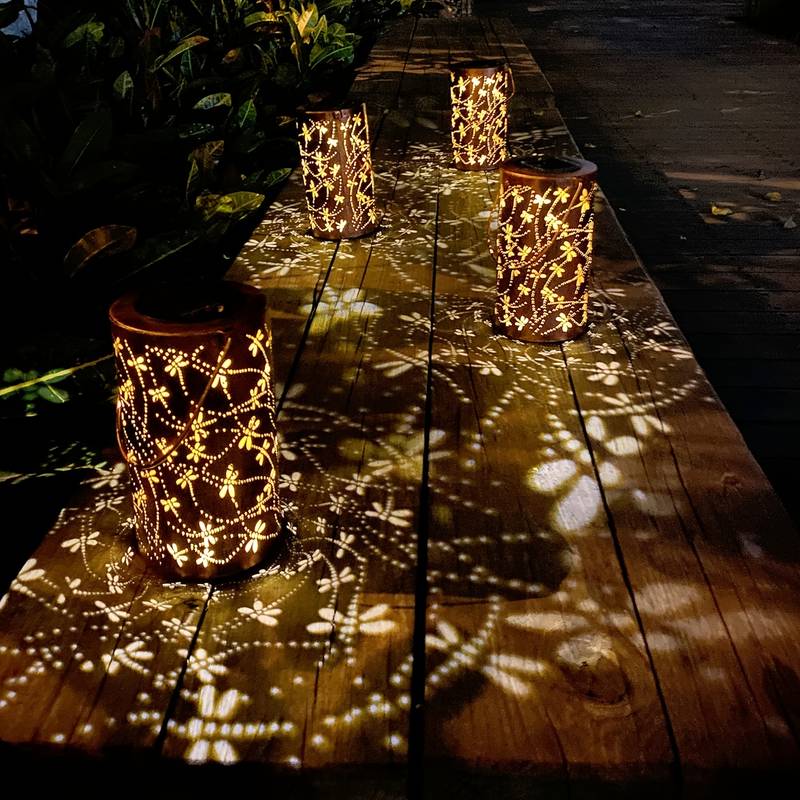 Lanterne Solaire Extérieur Élégante avec Motif Libellule – Luminara-lampe solaire extérieur-Olloret