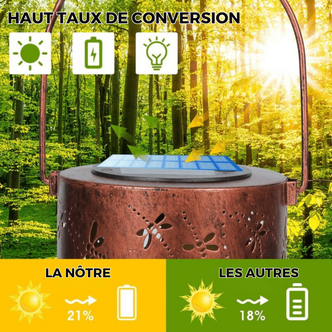 Lanterne Solaire Extérieur Élégante avec Motif Libellule – Luminara-lampe solaire extérieur-Olloret