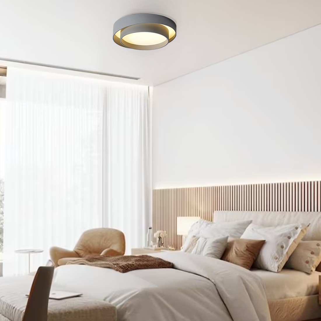Plafonnier Luminaire Disque Moderne - Flint-Plafonnier-Olloret