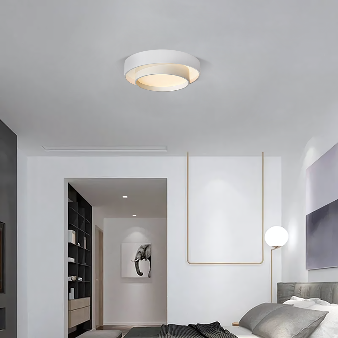 Plafonnier Luminaire Disque Moderne - Flint-Plafonnier-Olloret