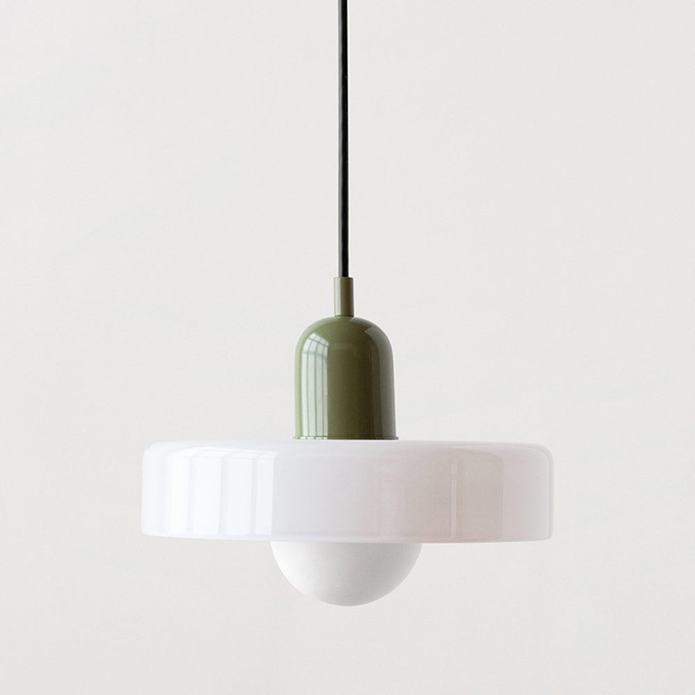 Suspension Luminaire Bauhaus en Verre Coloré Élégant - Chromo-suspension luminaire-Olloret
