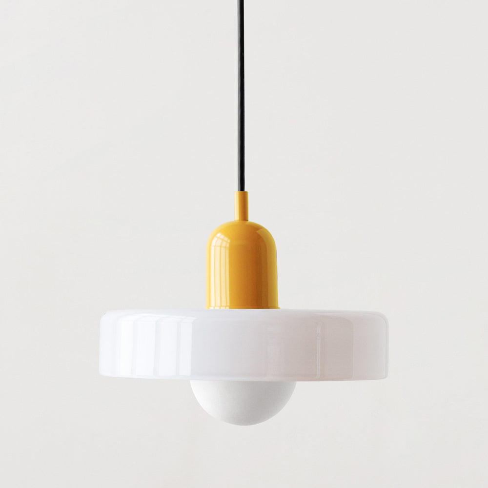 Suspension Luminaire Bauhaus en Verre Coloré Élégant - Chromo-suspension luminaire-Olloret