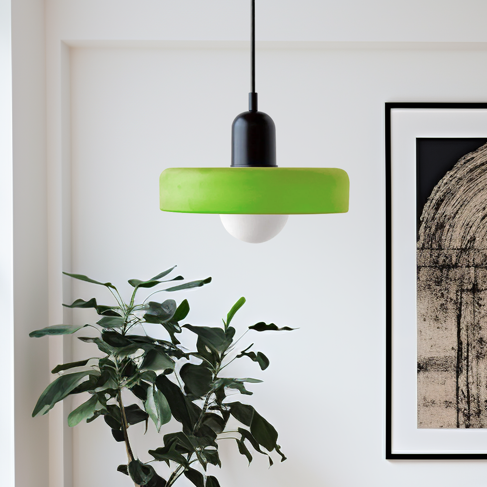 Suspension Luminaire Bauhaus en Verre Coloré Élégant - Chromo-suspension luminaire-Olloret
