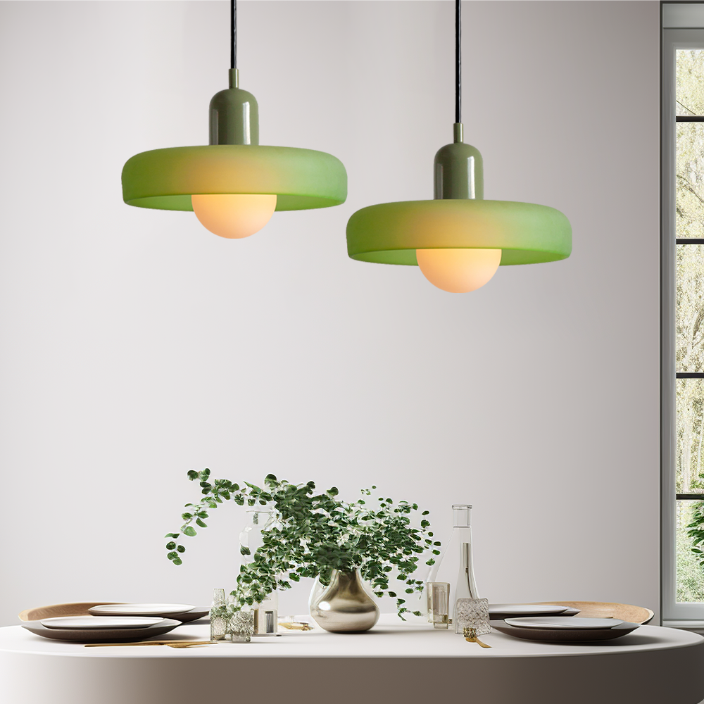Suspension Luminaire Bauhaus en Verre Coloré Élégant - Chromo-suspension luminaire-Olloret