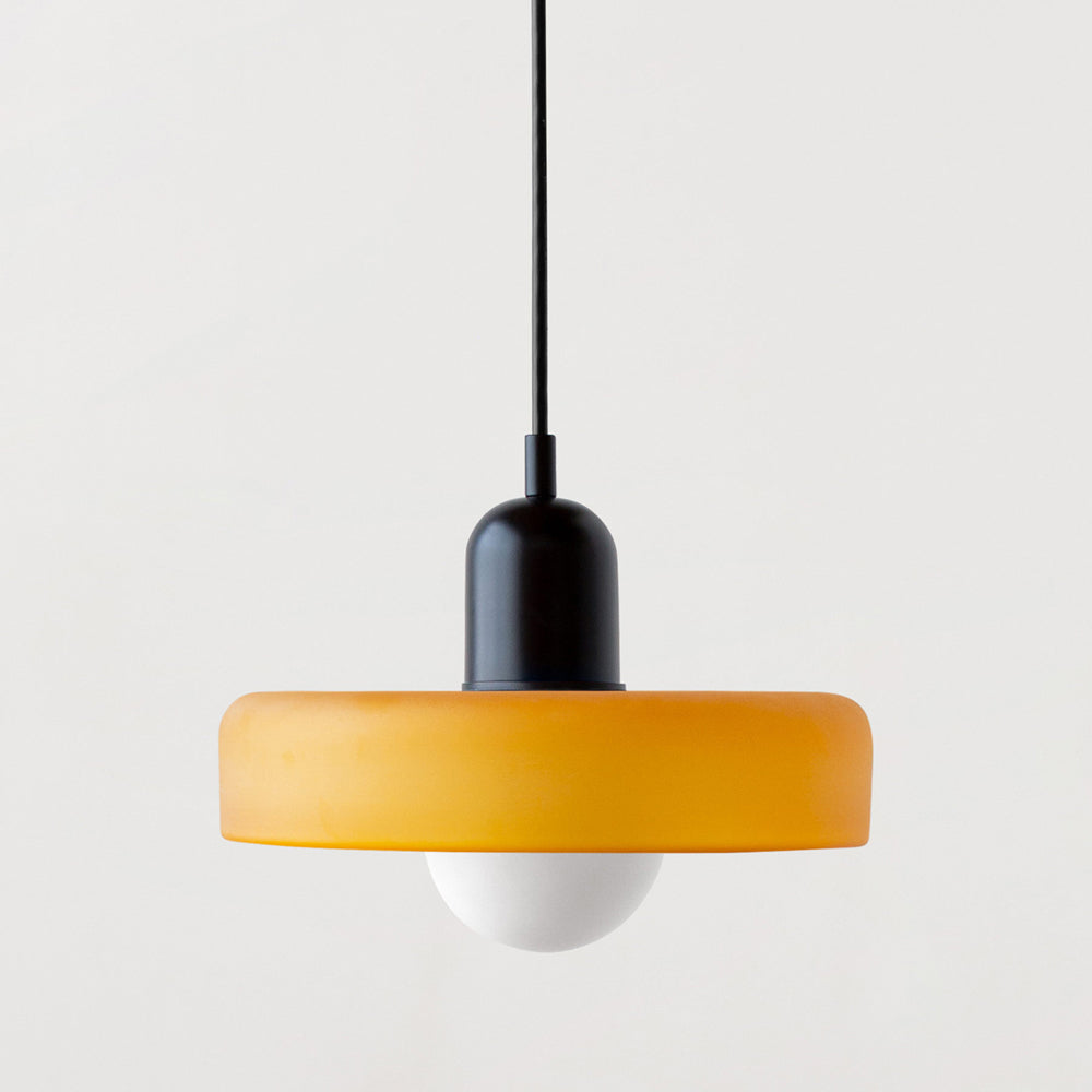 Suspension Luminaire Bauhaus en Verre Coloré Élégant - Chromo-suspension luminaire-Olloret