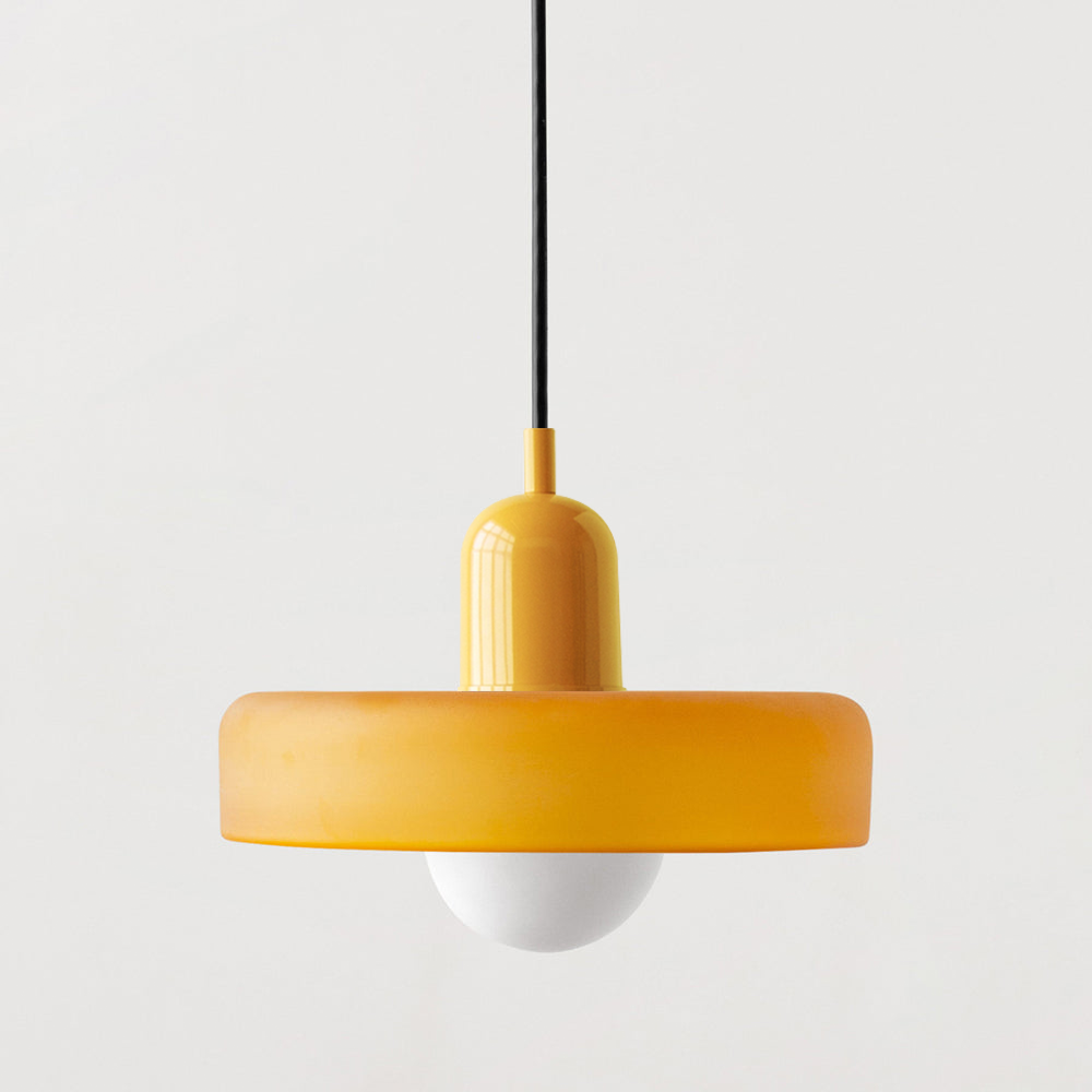 Suspension Luminaire Bauhaus en Verre Coloré Élégant - Chromo-suspension luminaire-Olloret
