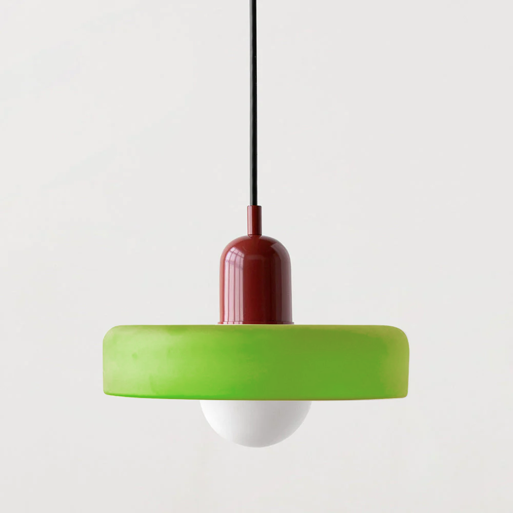 Suspension Luminaire Bauhaus en Verre Coloré Élégant - Chromo-suspension luminaire-Olloret