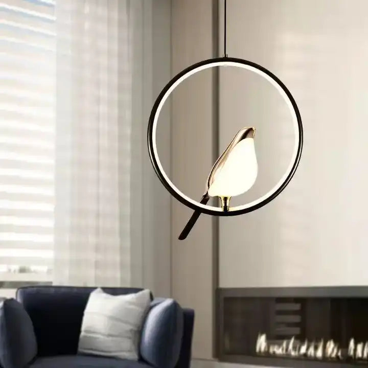 Suspension Luminaire de Luxe avec Oiseau Doré - MrBird™-suspension luminaire-Olloret