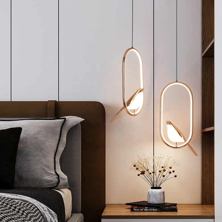 Suspension Luminaire de Luxe avec Oiseau Doré - MrBird™-suspension luminaire-Olloret