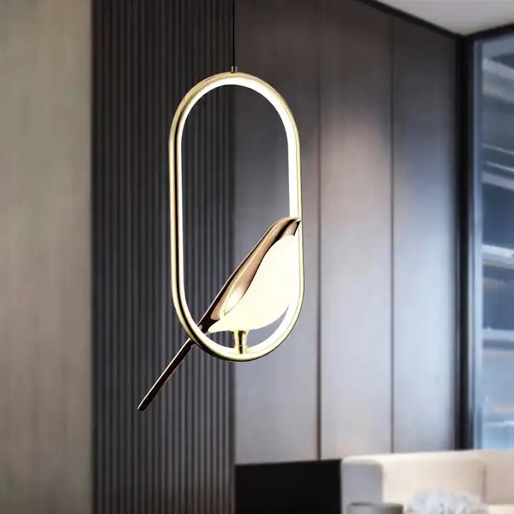 Suspension Luminaire de Luxe avec Oiseau Doré - MrBird™-suspension luminaire-Olloret