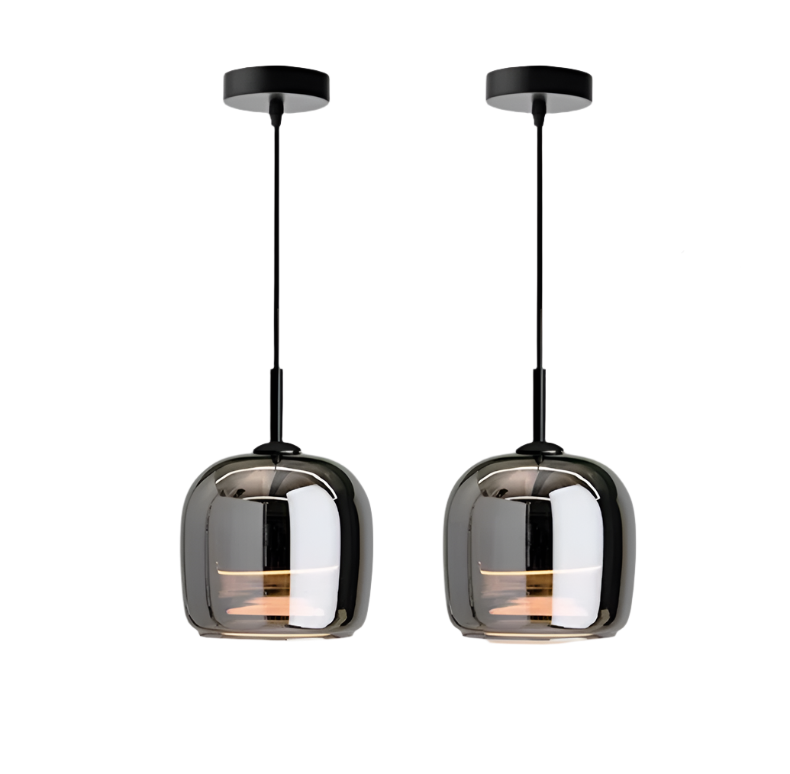 Suspension Luminaire en Verre Noir Style Nordique - Nova-suspension luminaire-Olloret
