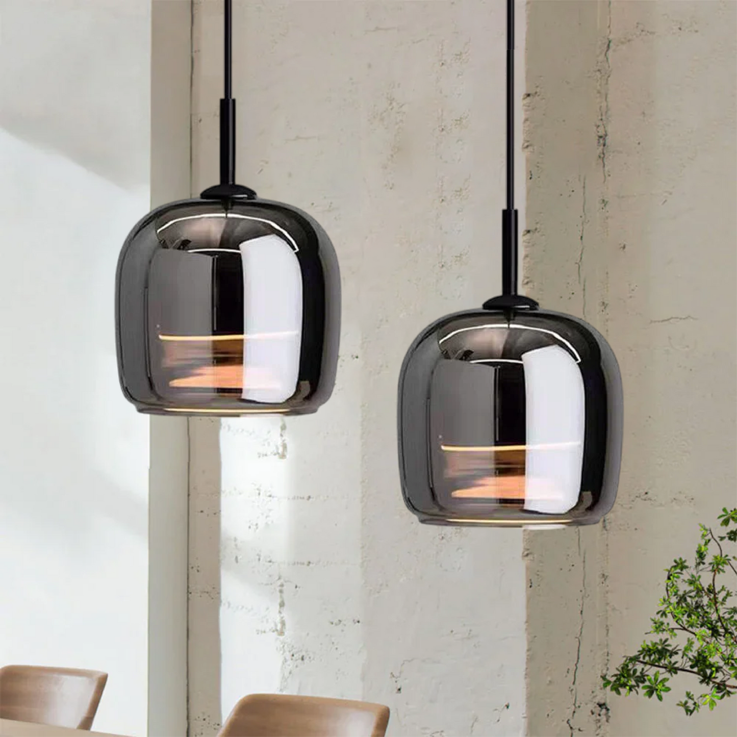 Suspension Luminaire en Verre Noir Style Nordique - Nova-suspension luminaire-Olloret