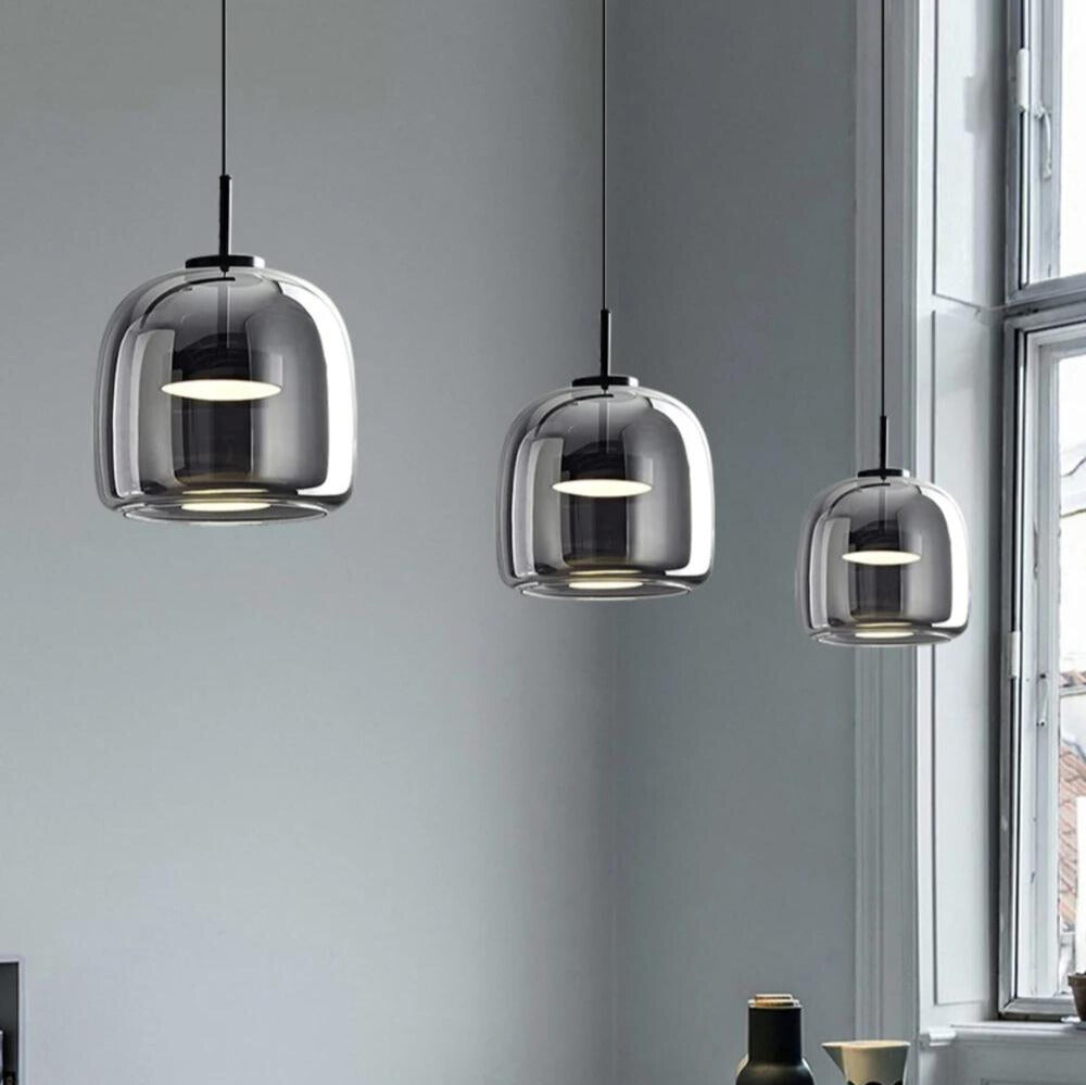 Suspension Luminaire en Verre Noir Style Nordique - Nova-suspension luminaire-Olloret