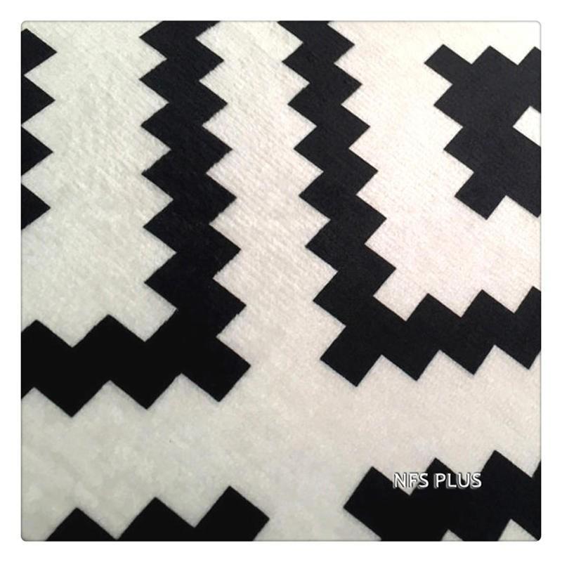 Tapis de Cuisine Lavable Design Géométrique en Noir et Blanc - Campal-tapis cuisine-Olloret