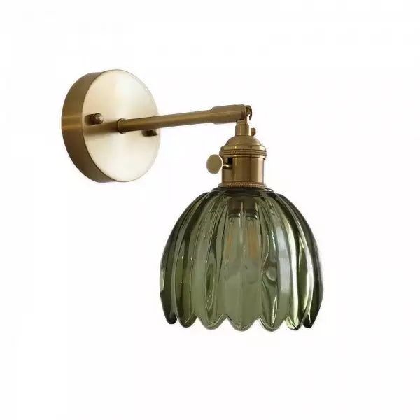Applique Murale Design Tulipe Vintage en Verre - LumiFlora-applique murale-Olloret