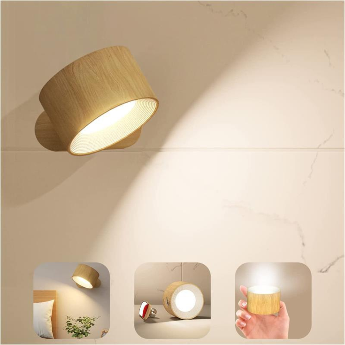 Applique Murale LED 360° Sans Fil Rechargeable - LumiFlex-applique murale-Olloret