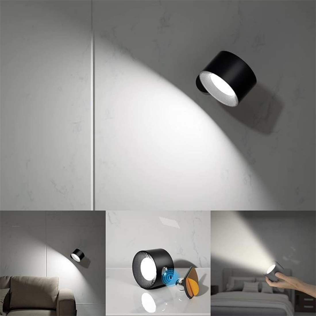 Applique Murale LED 360° Sans Fil Rechargeable - LumiFlex-applique murale-Olloret