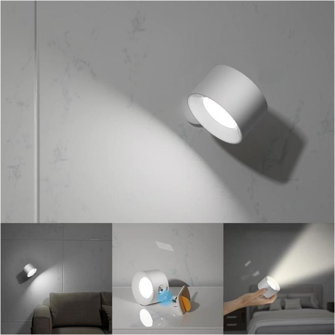 Applique Murale LED 360° Sans Fil Rechargeable - LumiFlex-applique murale-Olloret