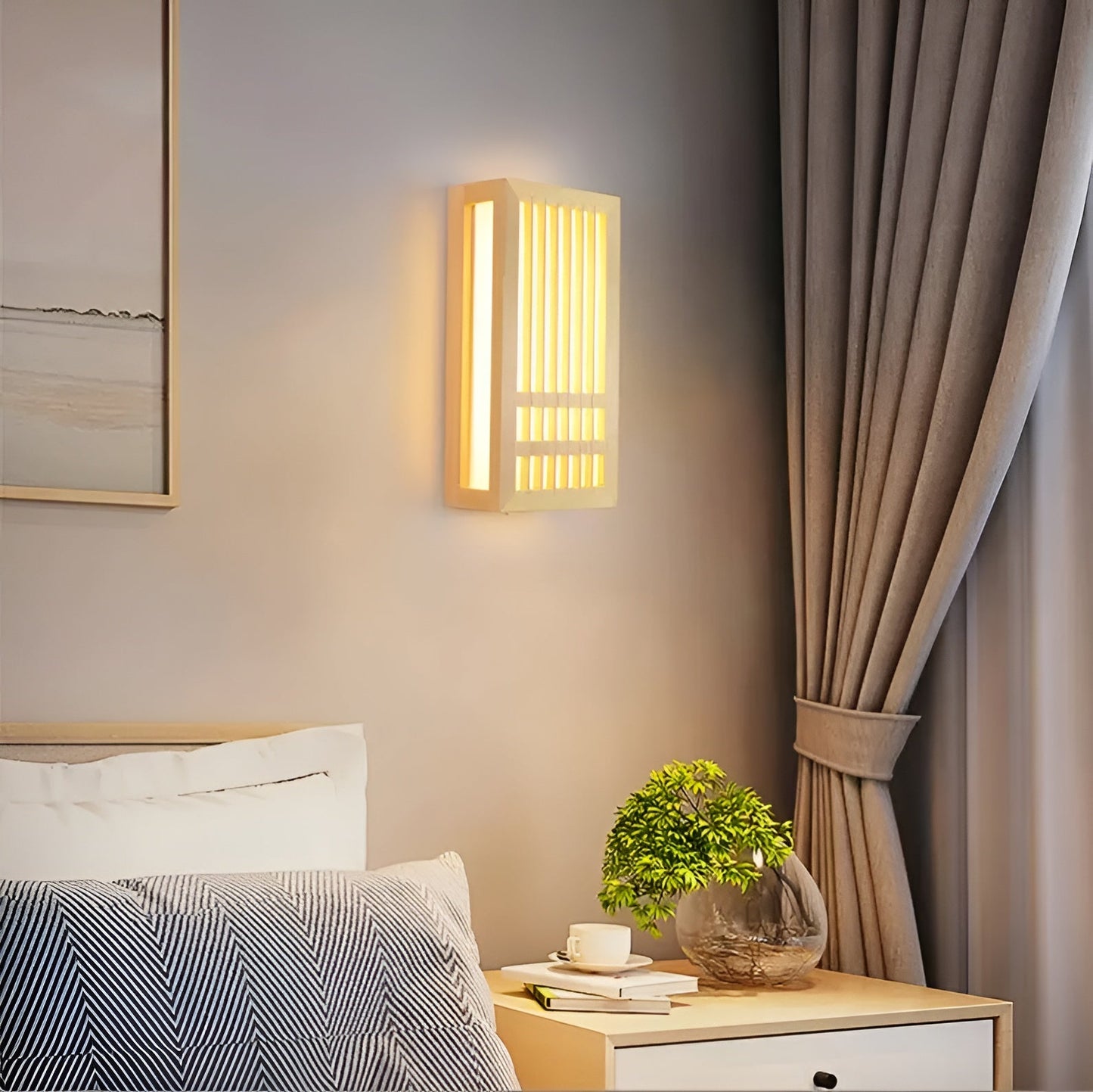 Applique Murale en Bois pour Intérieur Japonaise - ZenLight-applique murale-Olloret