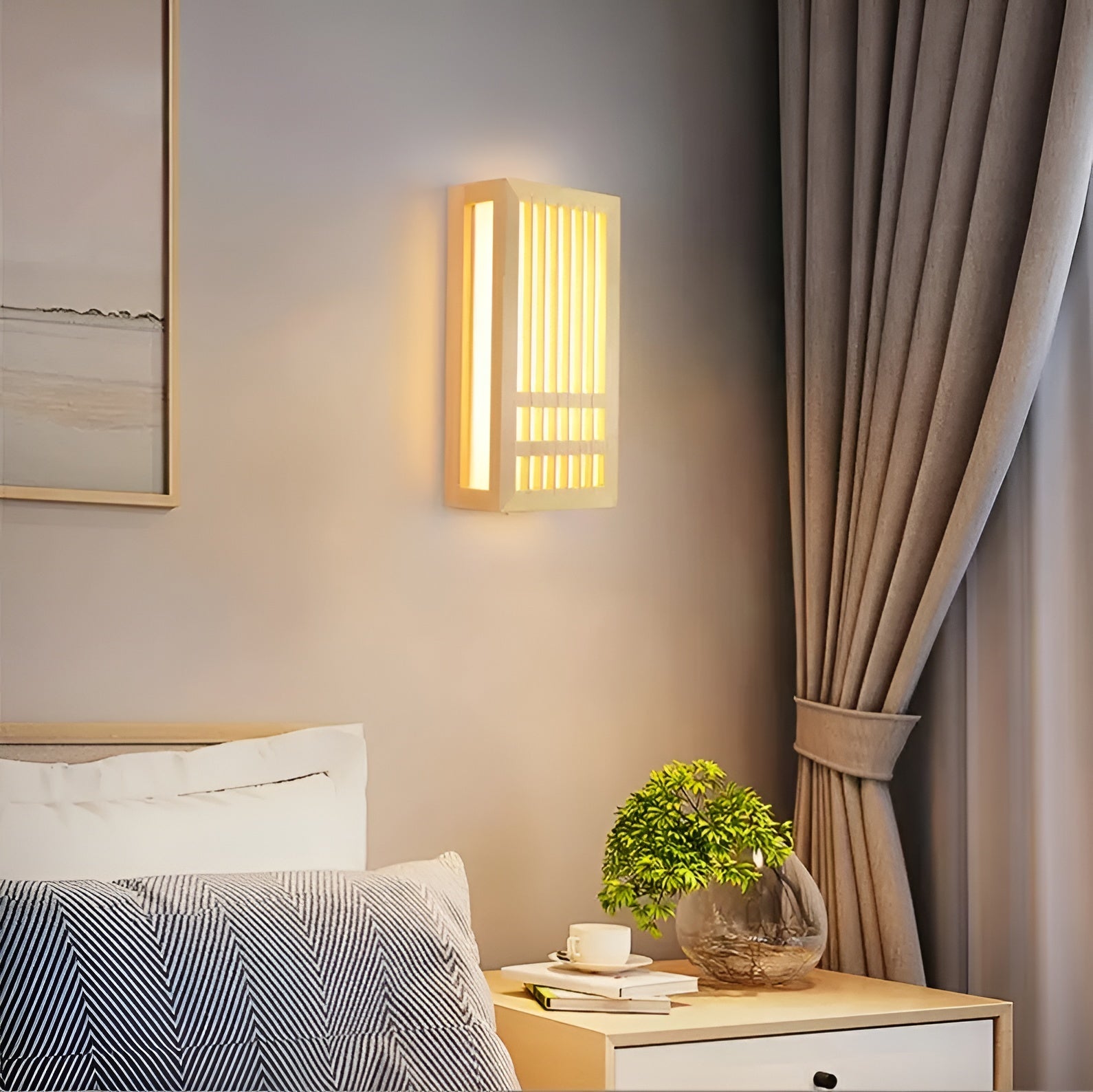 Applique Murale en Bois pour Intérieur Japonaise - ZenLight-applique murale-Olloret