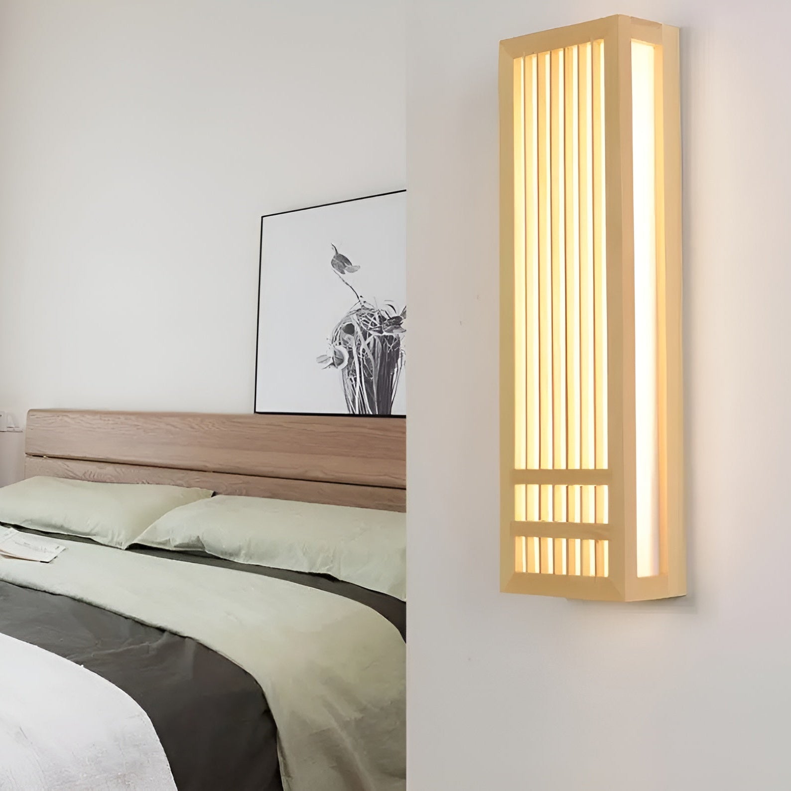 Applique Murale en Bois pour Intérieur Japonaise - ZenLight-applique murale-Olloret
