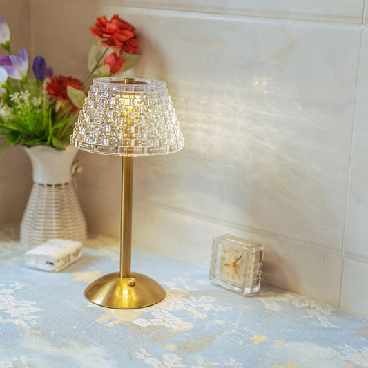 Lampe de Table Rétro en Cristal Rechargeable - Élégance-lampe de table-Olloret
