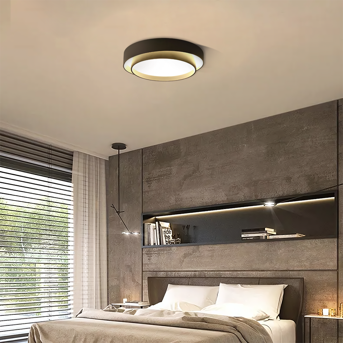 Plafonnier Luminaire Disque Moderne - Flint-Plafonnier-Olloret
