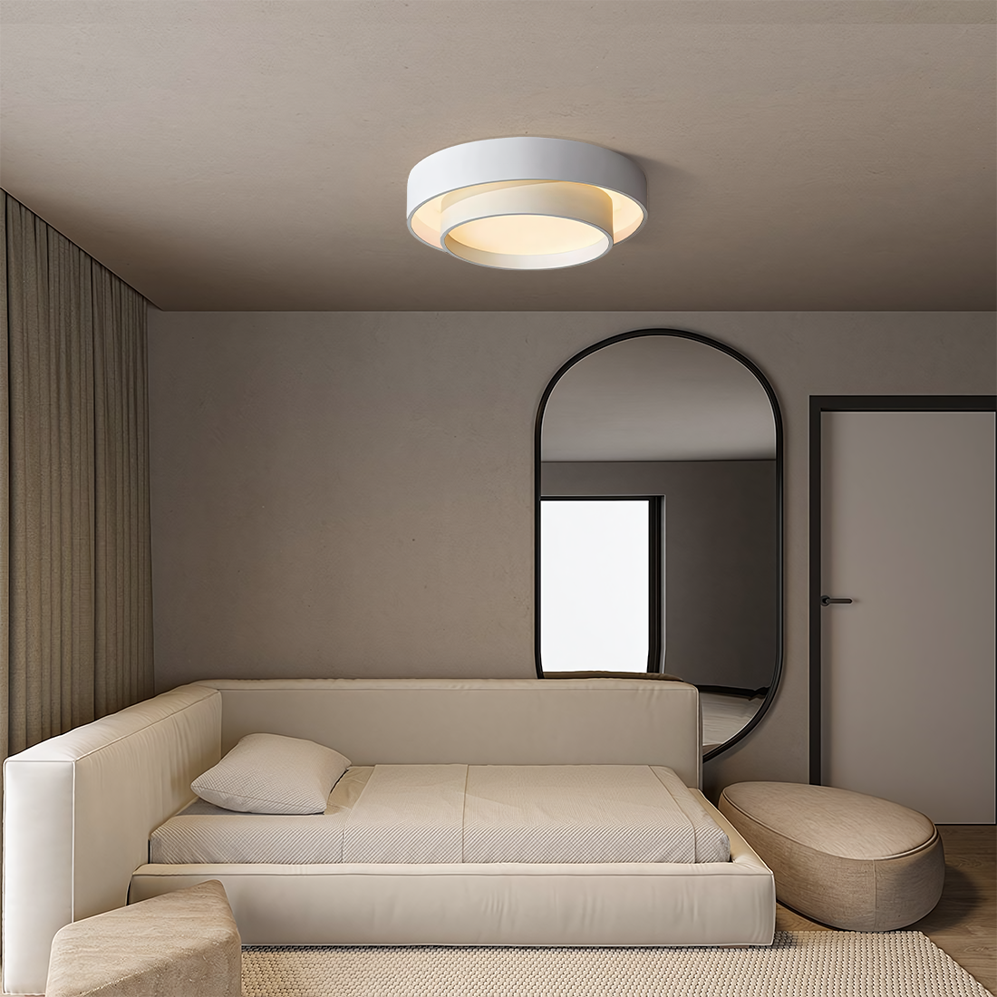 Plafonnier Luminaire Disque Moderne - Flint-Plafonnier-Olloret