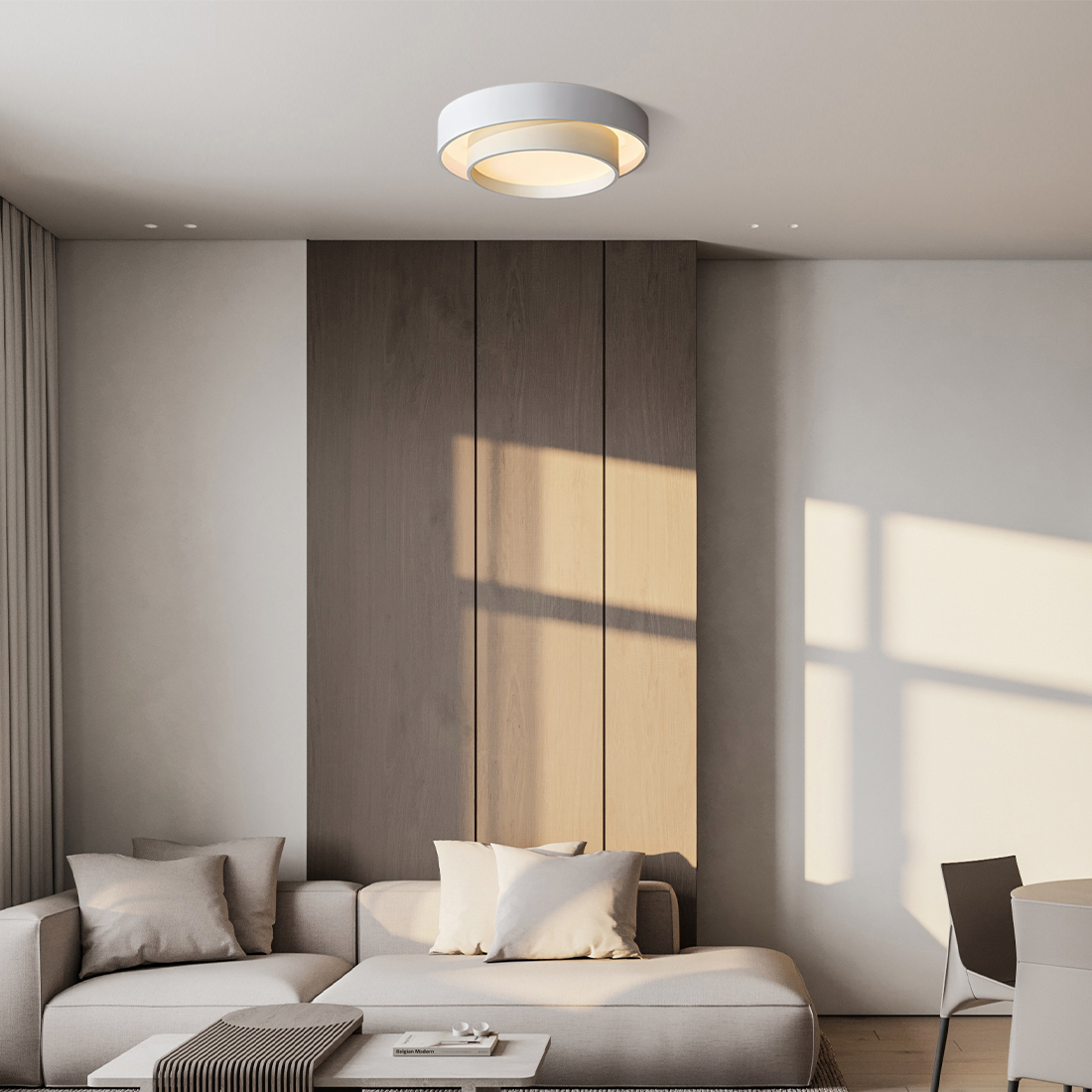 Plafonnier Luminaire Disque Moderne - Flint-Plafonnier-Olloret