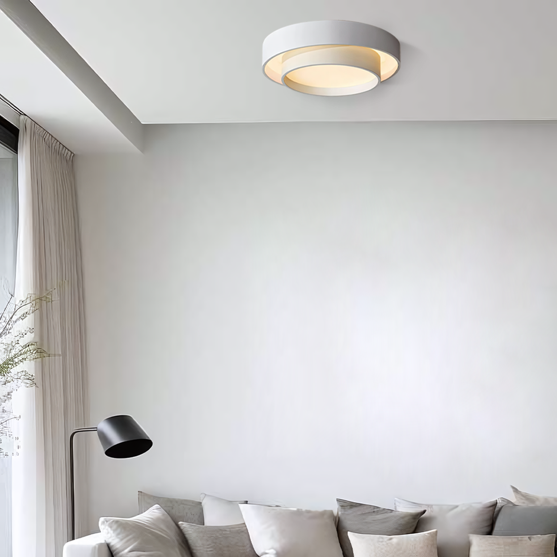 Plafonnier Luminaire Disque Moderne - Flint-Plafonnier-Olloret