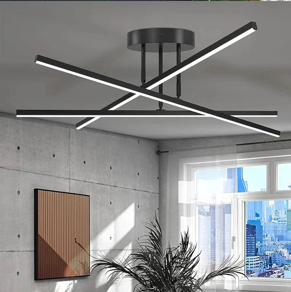 Plafonnier Luminaire Sophistiqué pour Salon - Obsidia-Plafonnier-Olloret