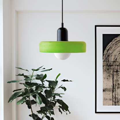 Suspension Luminaire Bauhaus en Verre Coloré Élégant - Chromo-suspension luminaire-Olloret