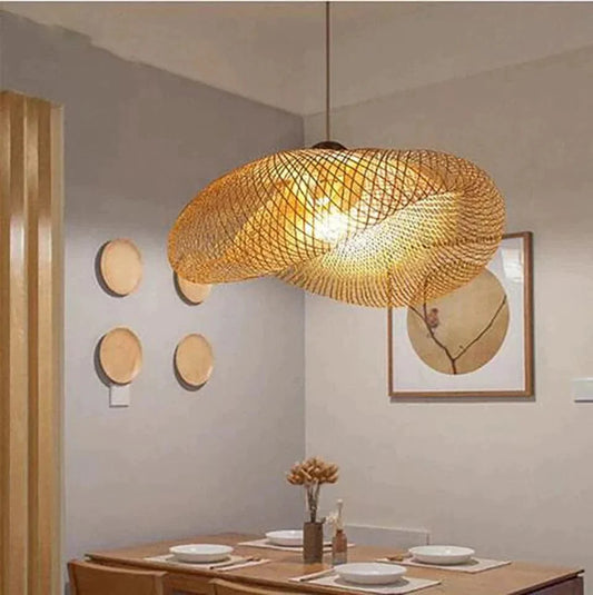 Suspension Luminaire Design en Rotin Charmant - Naturia-suspension luminaire-Olloret