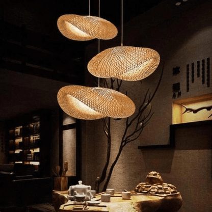 Suspension Luminaire Design en Rotin Charmant - Naturia-suspension luminaire-Olloret