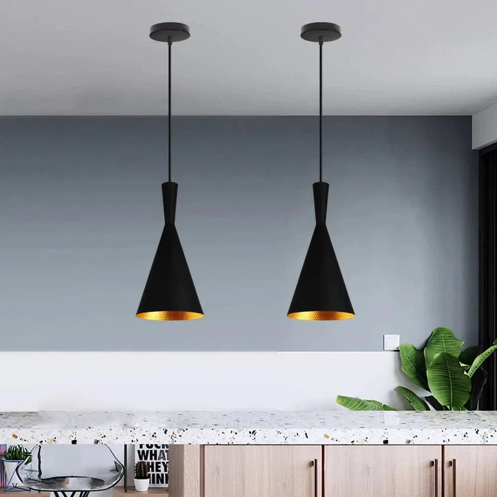 Suspension Luminaire Industrielle Noire à LED - Ferro-suspension luminaire-Olloret