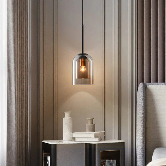 Suspension Luminaire Moderne en Verre Double Sophistiquée - Véra-suspension luminaire-Olloret