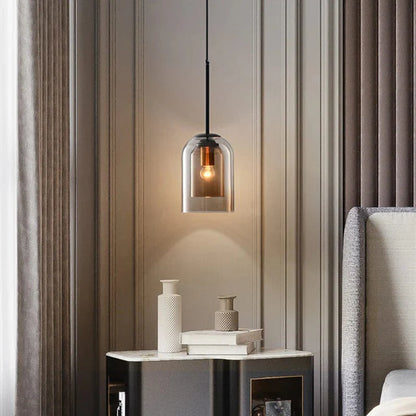 Suspension Luminaire Moderne en Verre Double Sophistiquée - Véra-suspension luminaire-Olloret