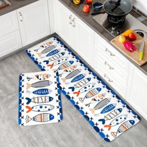 Tapis de Cuisine Lavable Antidérapant Poisson - Mizu-tapis cuisine-Olloret